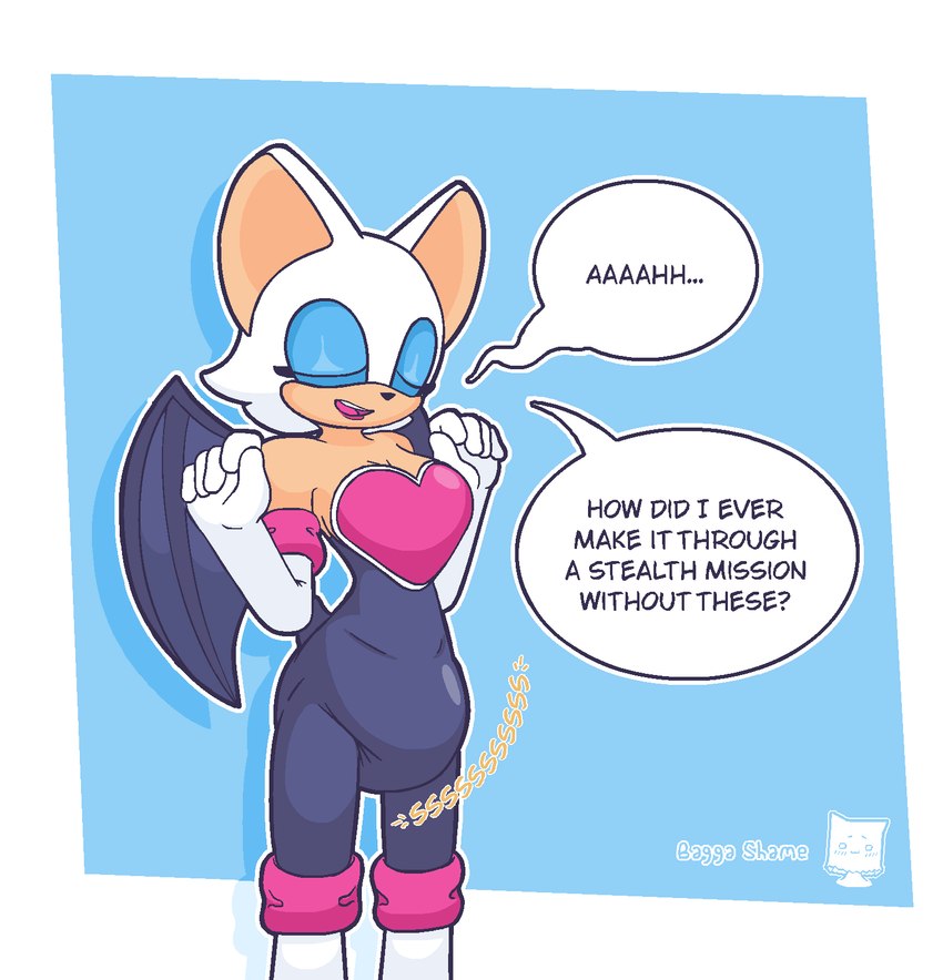 rouge the bat (sonic the hedgehog (series) and etc) created by baggashame