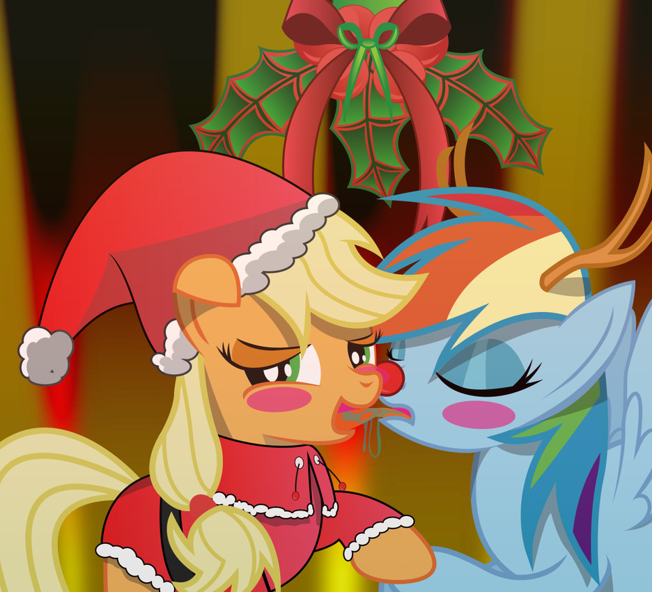 applejack, rainbow dash, and santa claus (friendship is magic and etc) created by rocketsex