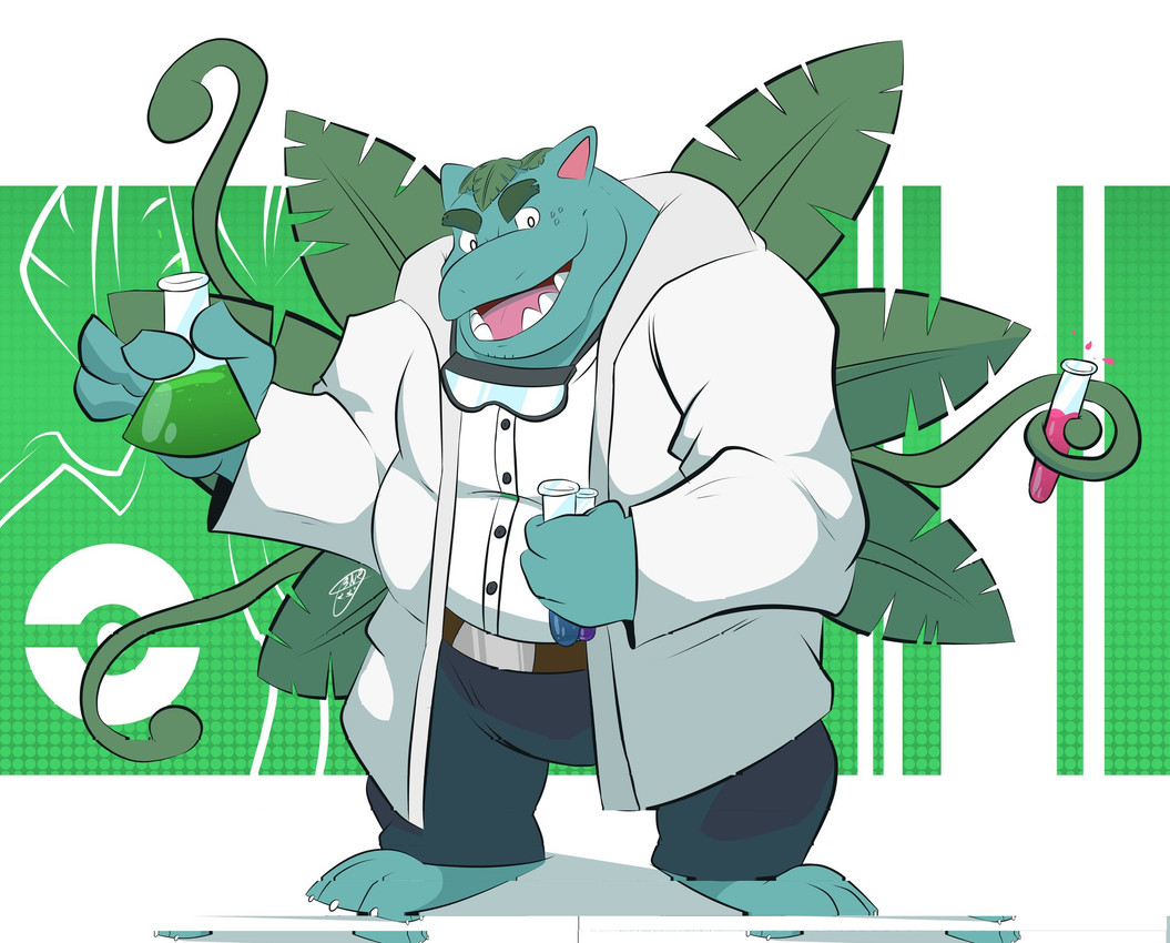 fan character and professor v.enusaur (nintendo and etc) created by bowsarthekoopa
