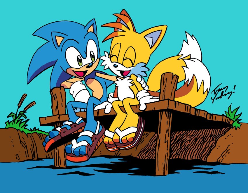 miles prower and sonic the hedgehog (sonic the hedgehog (series) and etc) created by yardley