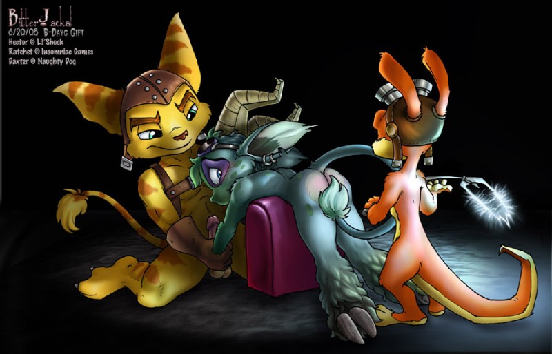 daxter, hector morgan, and ratchet (sony interactive entertainment and etc) created by bitterjackal