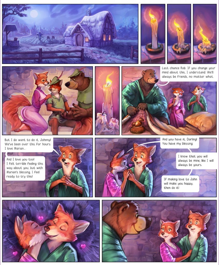 little john, maid marian, and robin hood (robin hood (disney) and etc) created by danelaxy (artist)