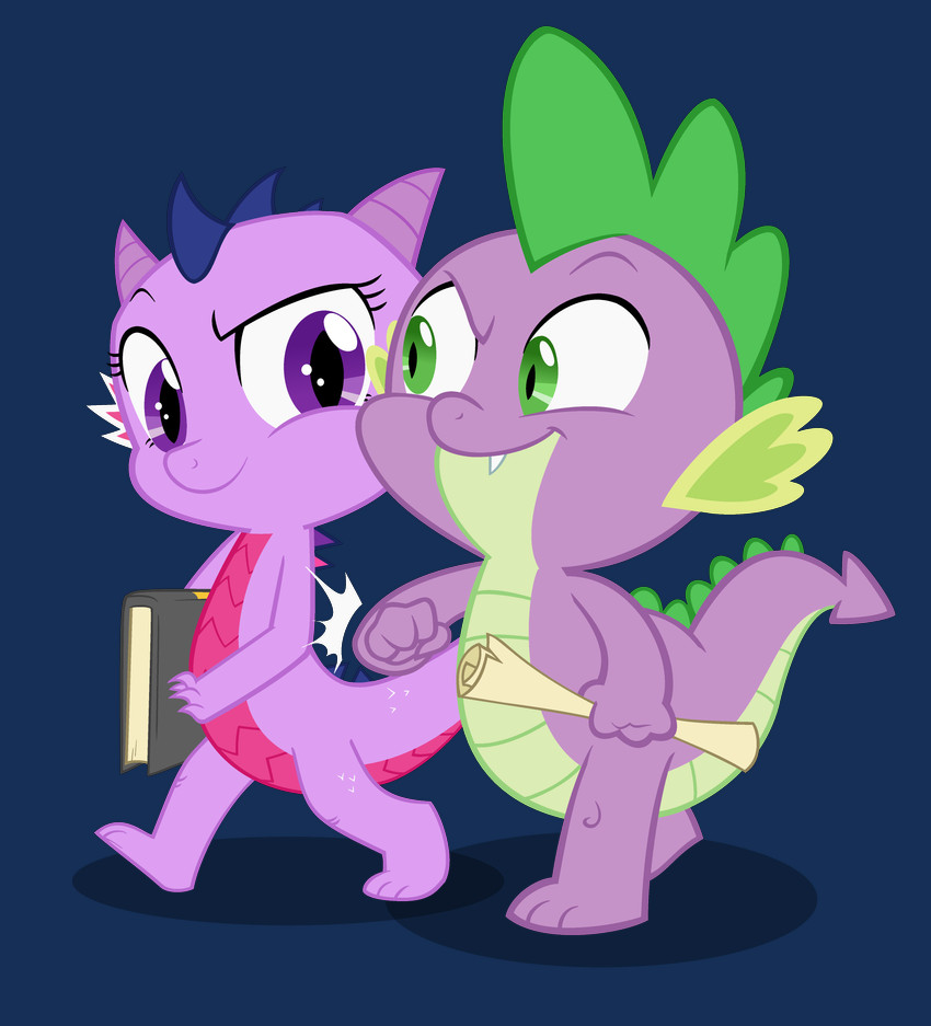 spike and twilight sparkle (friendship is magic and etc) created by queencold