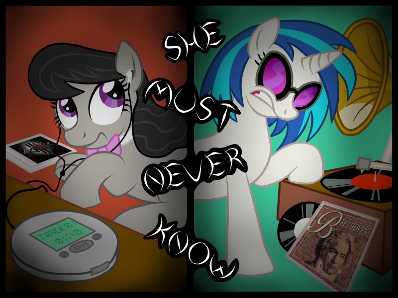 beethoven, octavia, skrillex, and vinyl scratch (friendship is magic and etc) created by havikm66