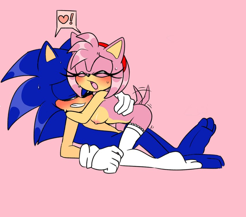 amy rose and sonic the hedgehog (sonic the hedgehog (series) and etc) created by sweetpeach