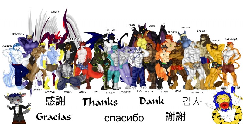 anubis kruger, cheetahpaws, chestnuts, fatigue, kokuhane, and etc (european mythology and etc) created by gammauzumaki and iceroyz