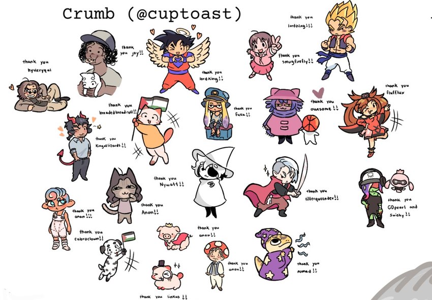 clementine, siffrin, agent 3, crumb, acht, and etc (all saints street and etc) created by cuptoast