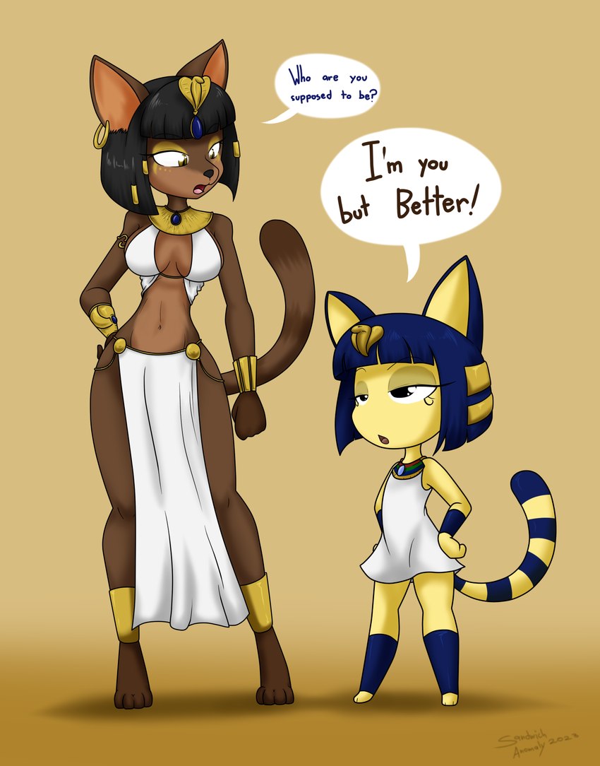 ankha and bast (middle eastern mythology and etc) created by sandwich-anomaly