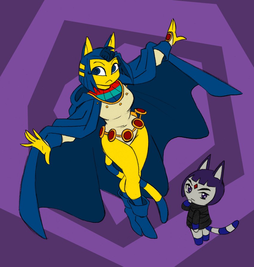 ankha and raven (animal crossing and etc) created by captain molasses