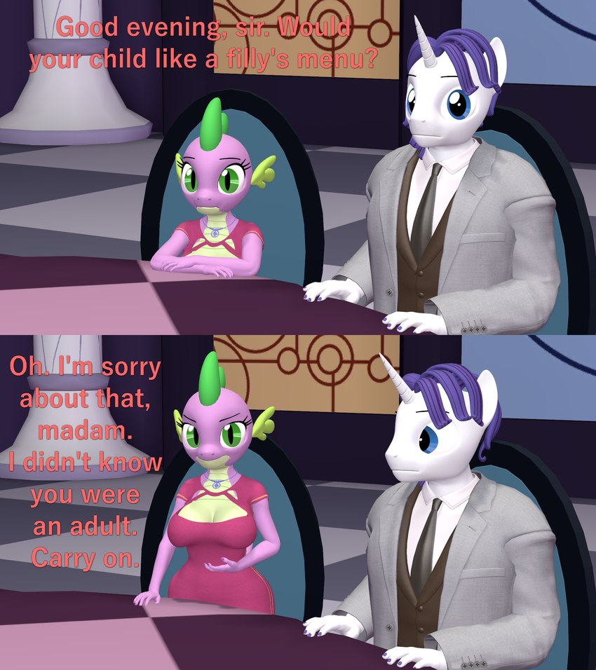 rarity and spike (friendship is magic and etc) created by papadragon69