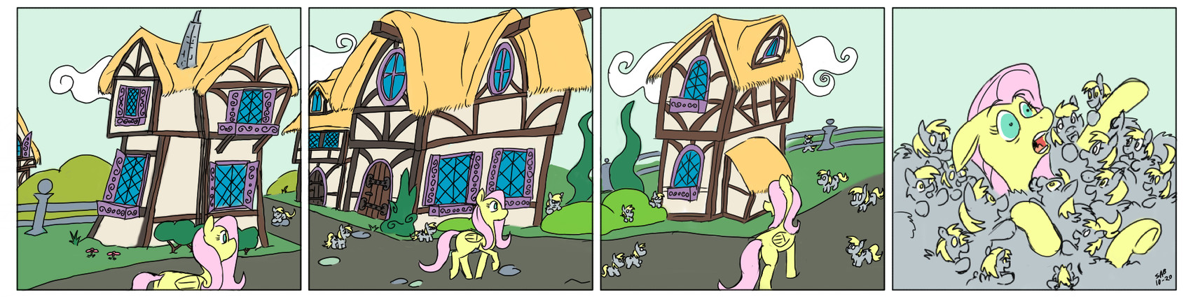 derpy hooves and fluttershy (friendship is magic and etc) created by fluffsplosion