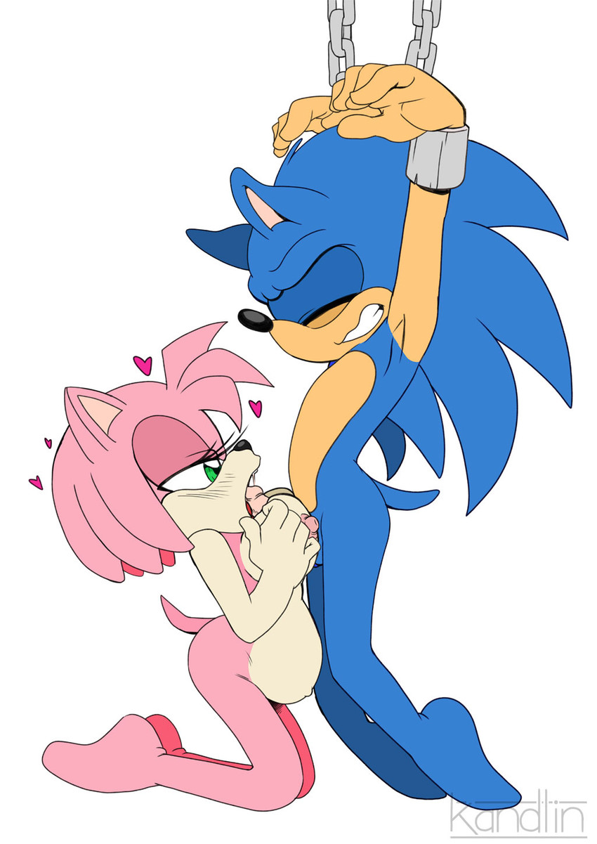 amy rose and sonic the hedgehog (sonic the hedgehog (series) and etc) created by kandlin