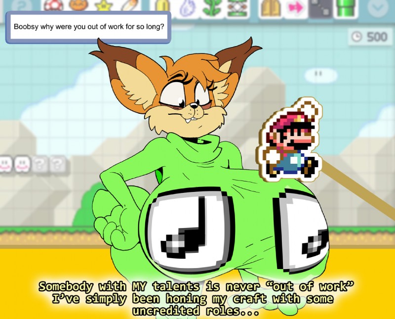 bubsy and mario (super mario maker and etc) created by rabid