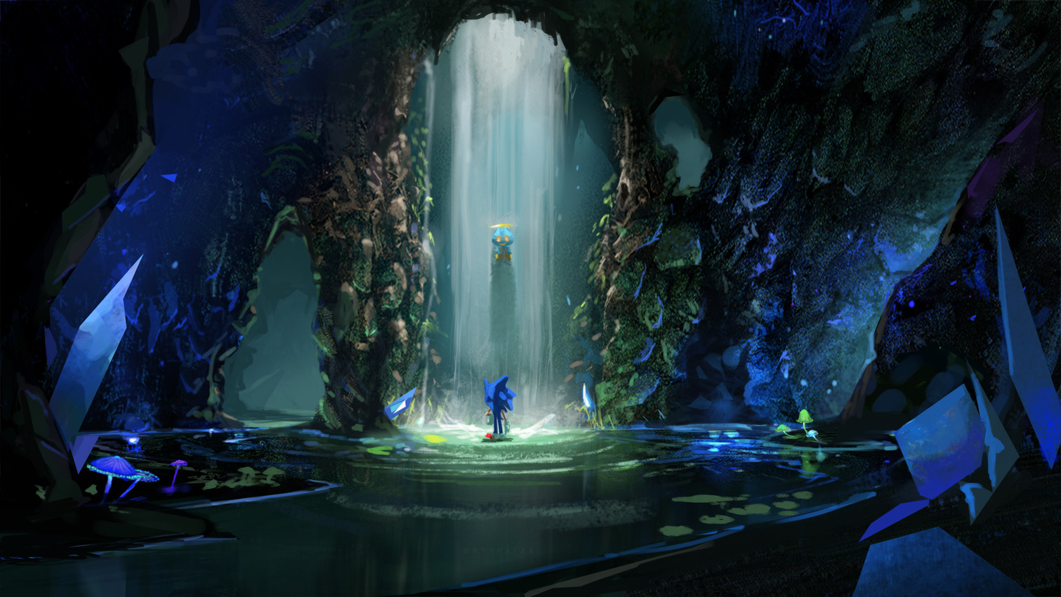 omochao and sonic the hedgehog (sonic the hedgehog (series) and etc) created by rythaze