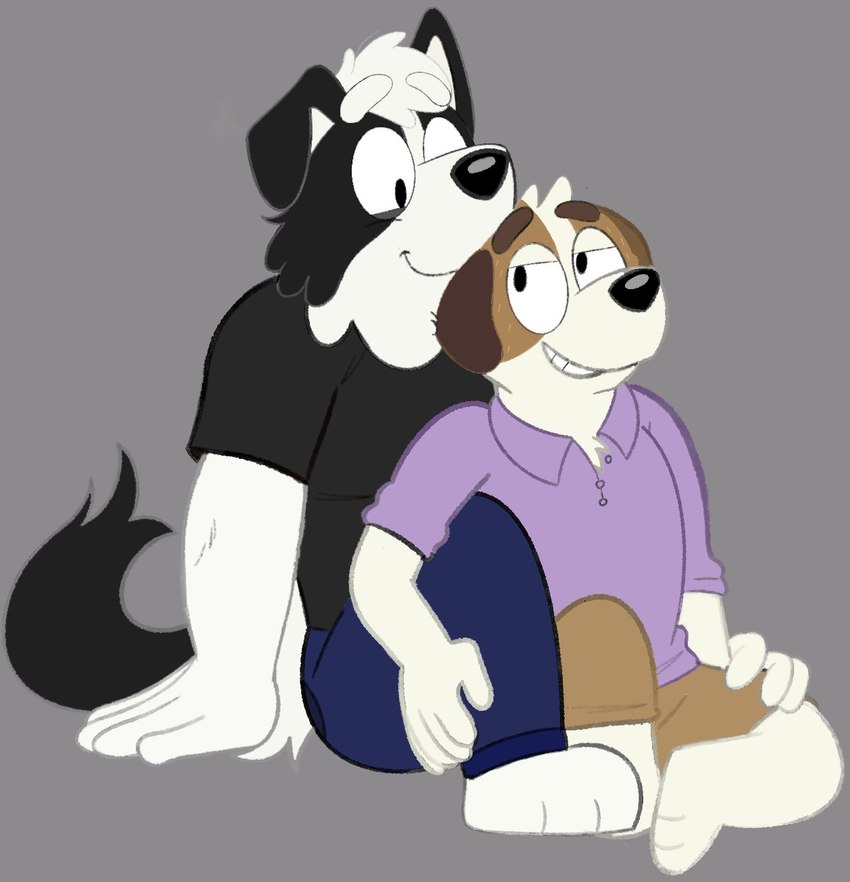 jack russell and mackenzie border collie (bluey (series)) created by beargarbage