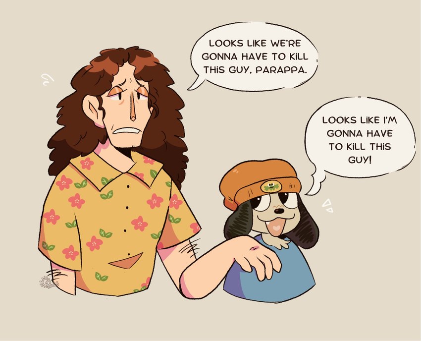 parappa and weird al yankovic (i think we're gonna have to kill this guy and etc) created by solarpawbs