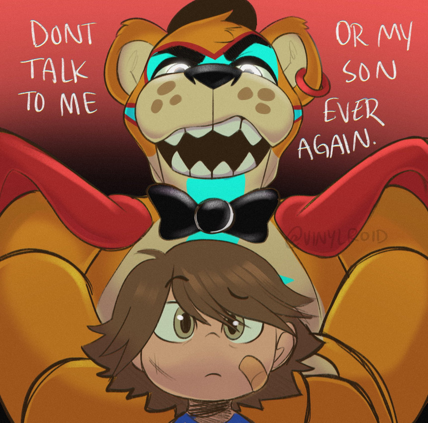 glamrock freddy and gregory (five nights at freddy's: security breach and etc) created by vinylroid