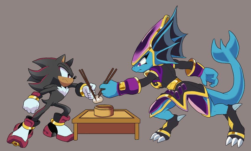 merga and shadow the hedgehog (sonic the hedgehog (series) and etc) created by arborialrodent