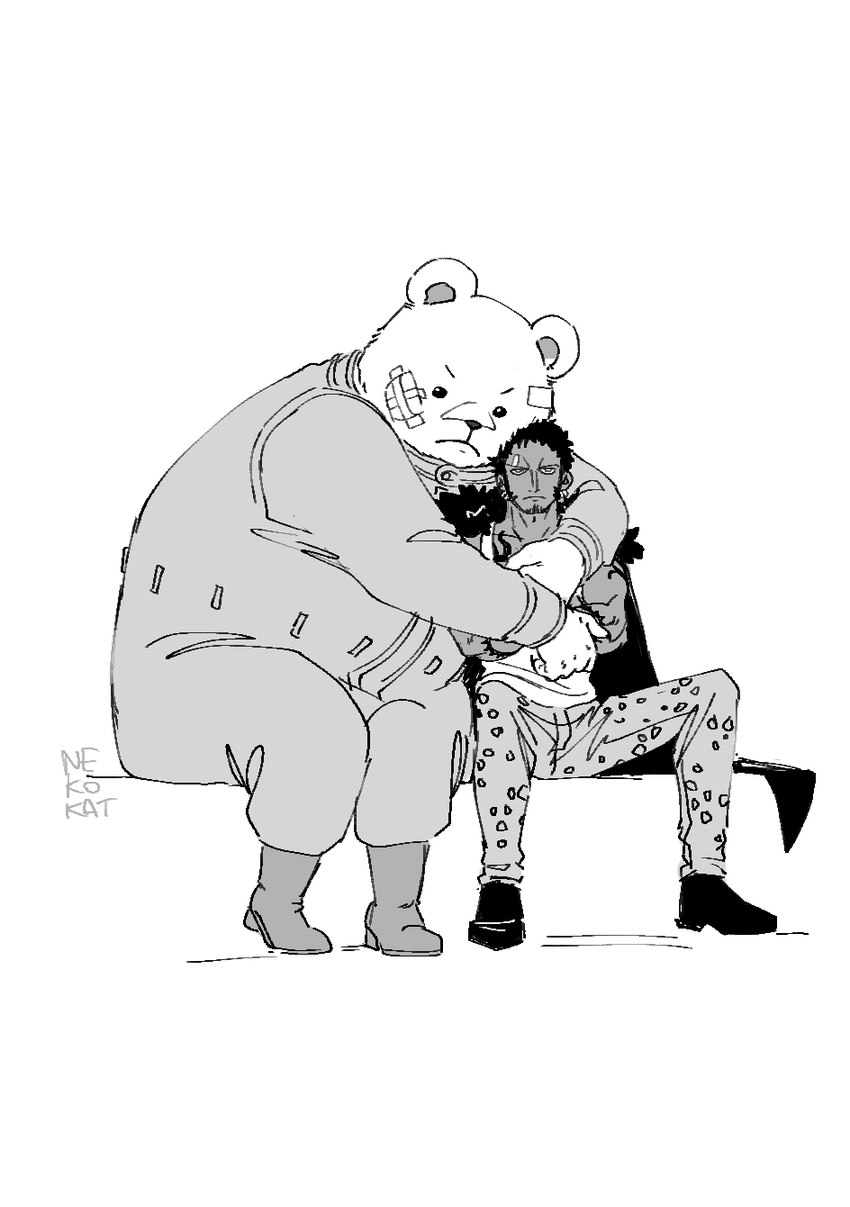 bepo and trafalgar law (one piece) created by nekokat42