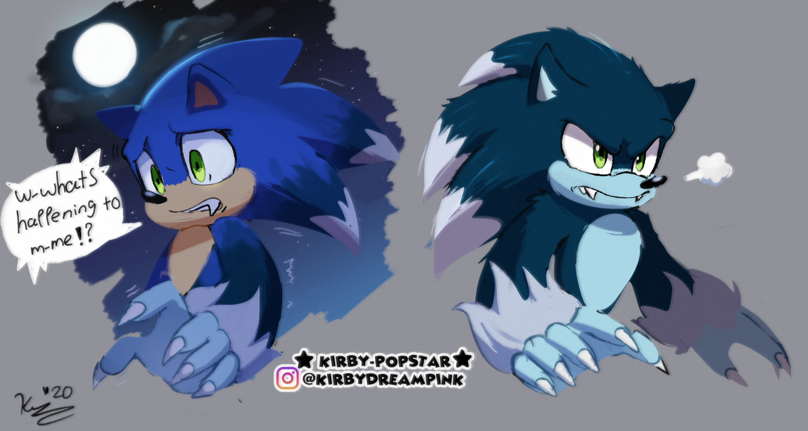 sonic the hedgehog and sonic the werehog (sonic the hedgehog (series) and etc) created by kirby-popstar