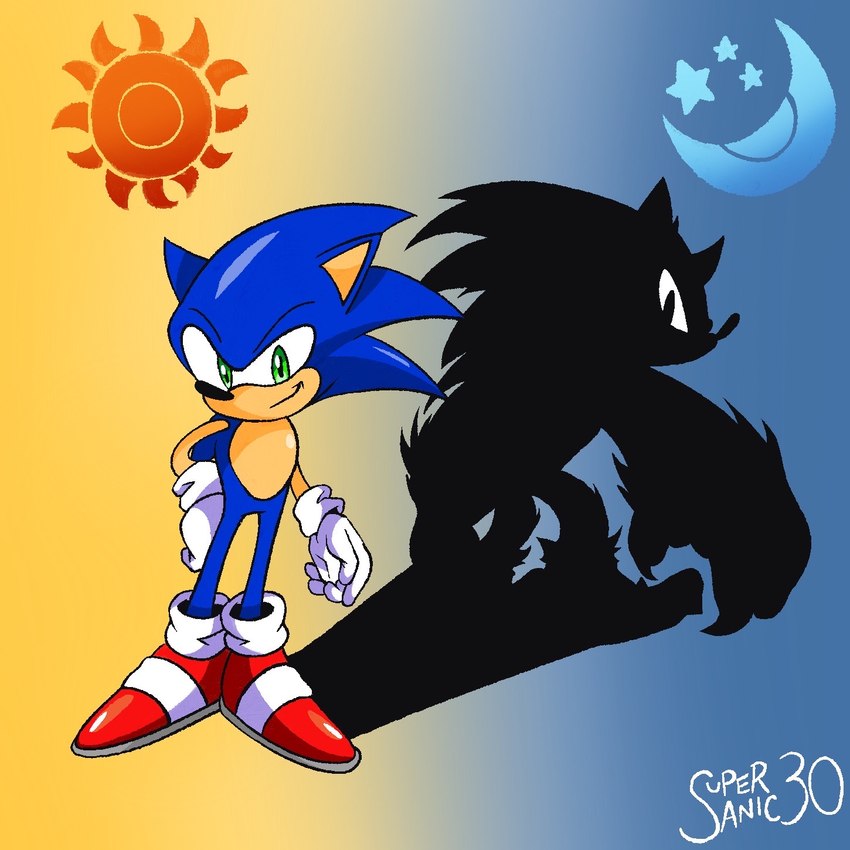 sonic the hedgehog and sonic the werehog (sonic the hedgehog (series) and etc) created by supersanic30