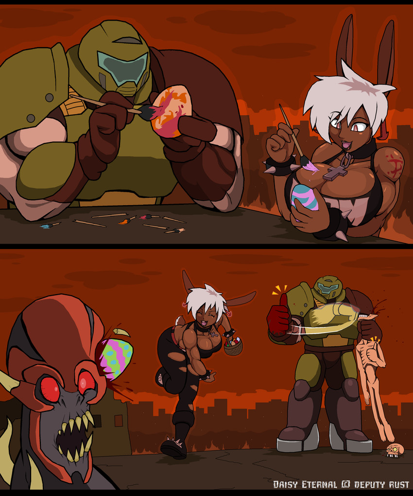 daisy and doom slayer (doom (series) and etc) created by droll3