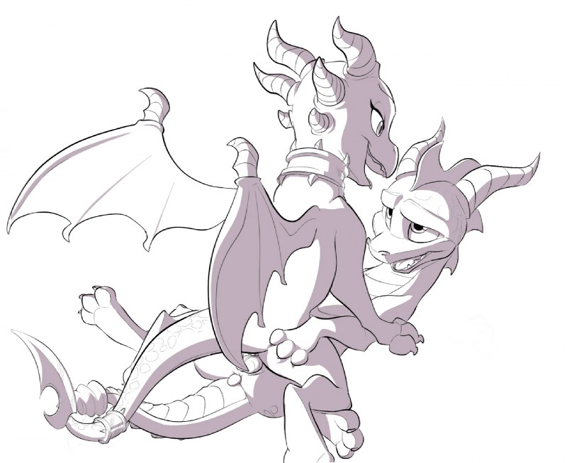 cynder and spyro (european mythology and etc) created by lewdango