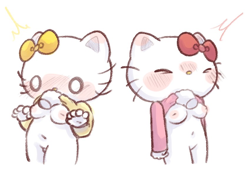 hello kitty and mimmy white (hello kitty (series) and etc) created by touboutenshi