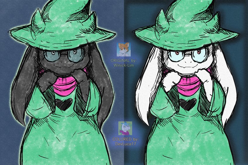 ralsei (undertale (series) and etc) created by devluca17, third-party edit, and winick-lim