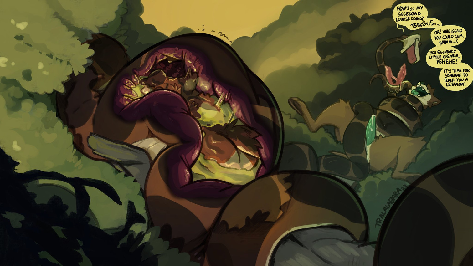 kaa, lucas, and tralalabara (the jungle book and etc) created by haps
