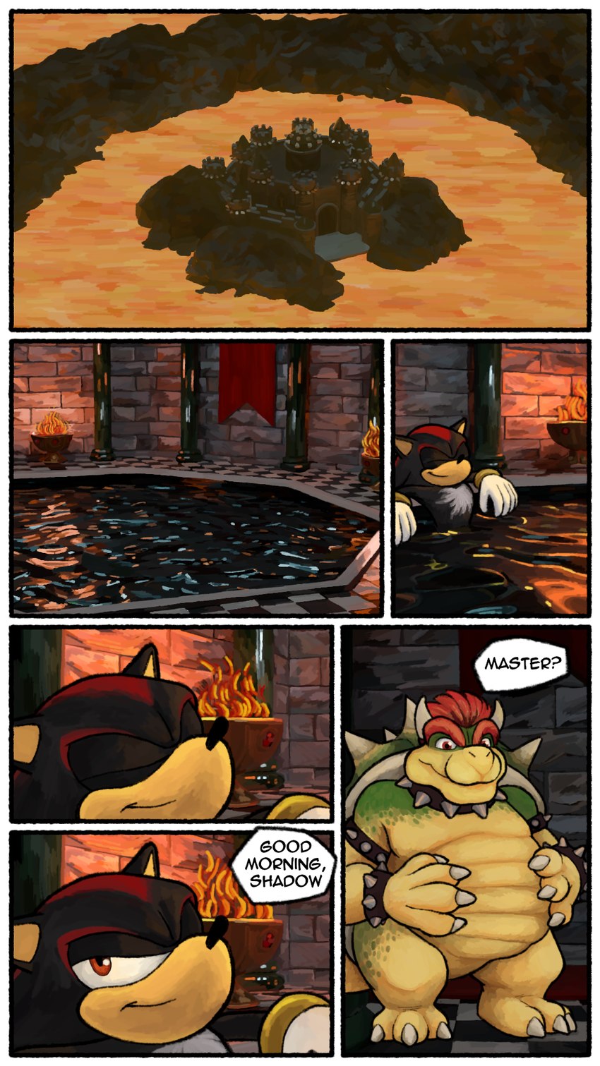 bowser and shadow the hedgehog (sonic the hedgehog (series) and etc) created by rowan crimes