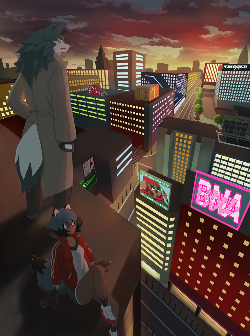 michiru kagemori and shirou ogami (brand new animal and etc) created by megadoki