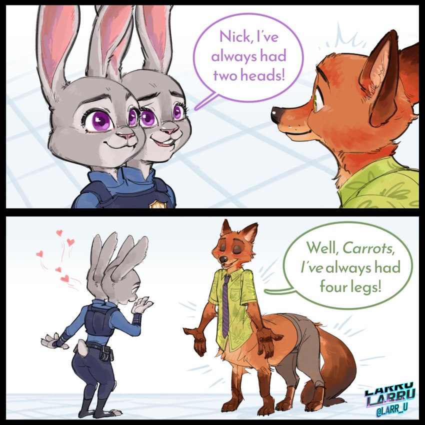 judy hopps and nick wilde (zootopia and etc) created by larru-larru