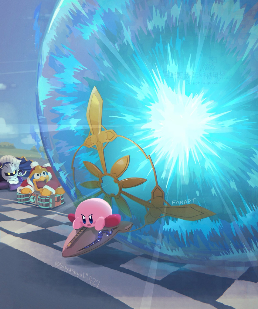 king dedede, kirby, and meta knight (kirby air riders and etc) created by suyasuyabi427
