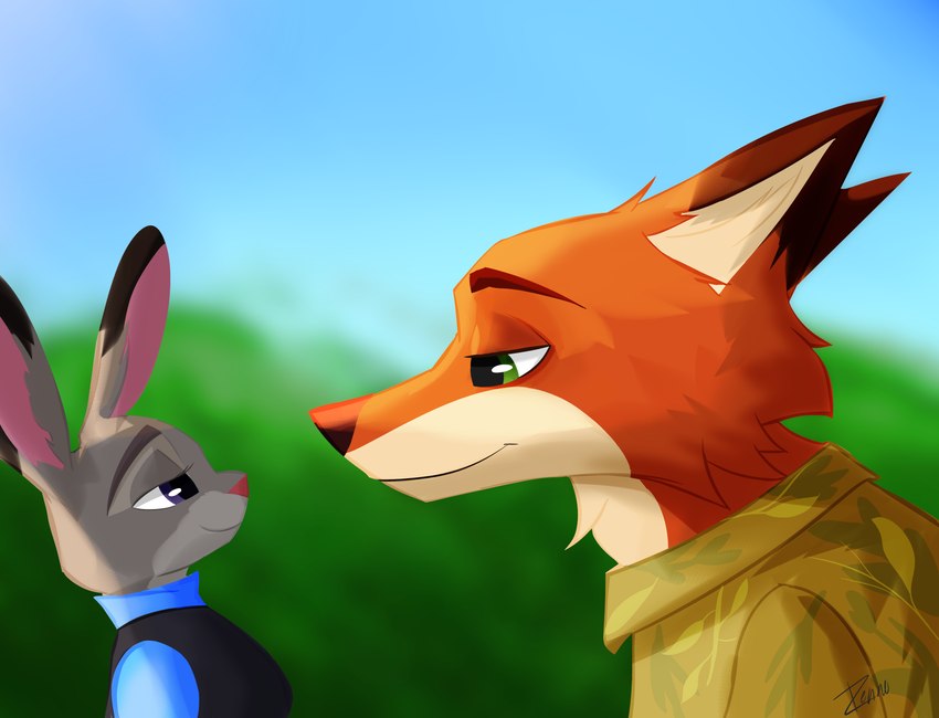 judy hopps and nick wilde (zootopia and etc) created by rennofox