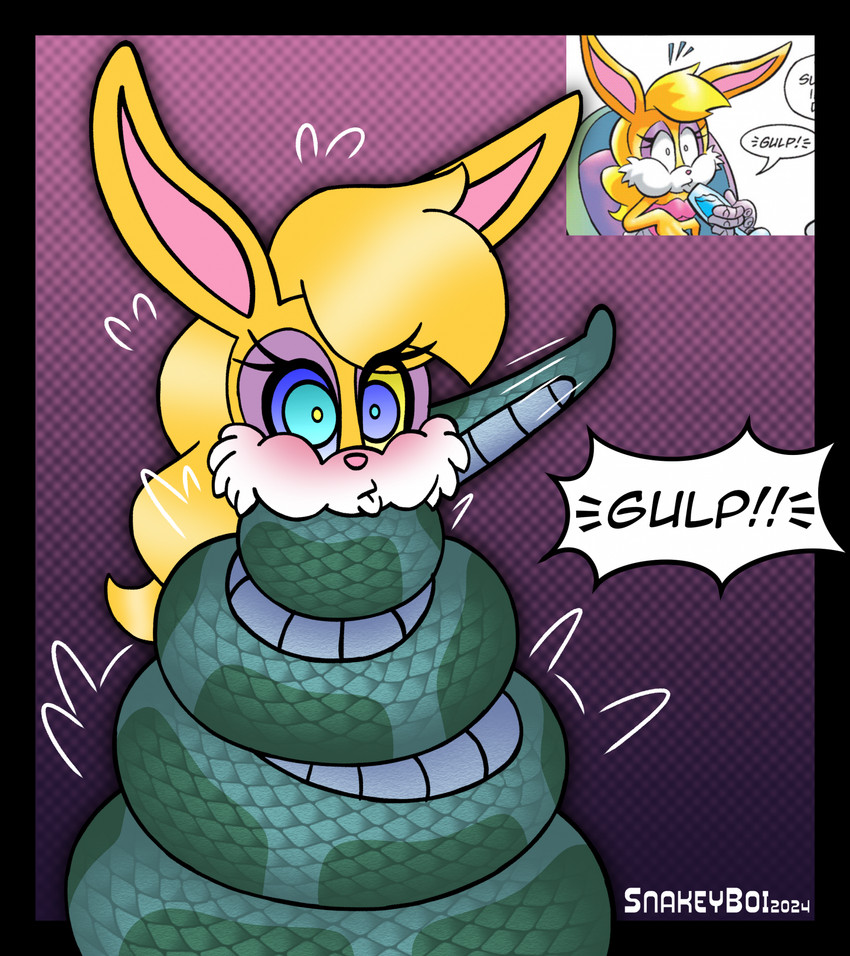 bunnie rabbot and kaa (sonic the hedgehog (archie) and etc) created by snakeythingy