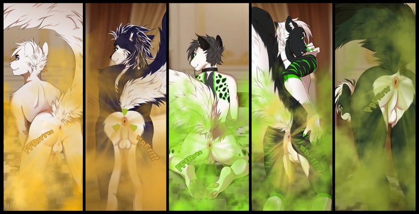 harp, nox, oliver, ravick the skunk, and stripedreeko created by hive43