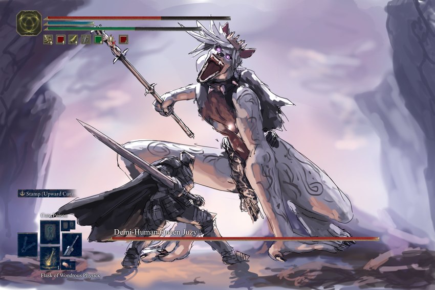 demi-human queen and juzy (fromsoftware and etc) created by redustheriotact