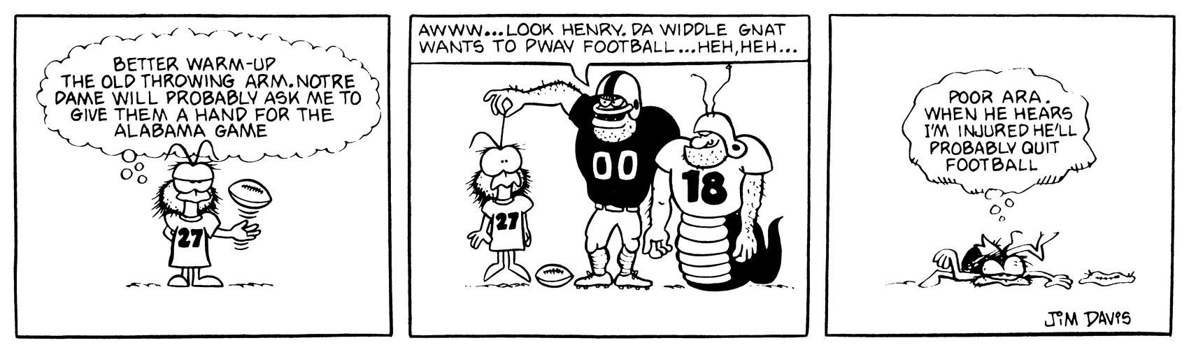 gnorm gnat (notre dame fighting irish and etc) created by jim davis (artist)
