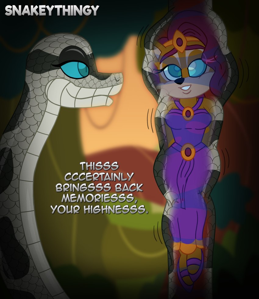 kaa and sally acorn (sonic the hedgehog (archie) and etc) created by snakeythingy