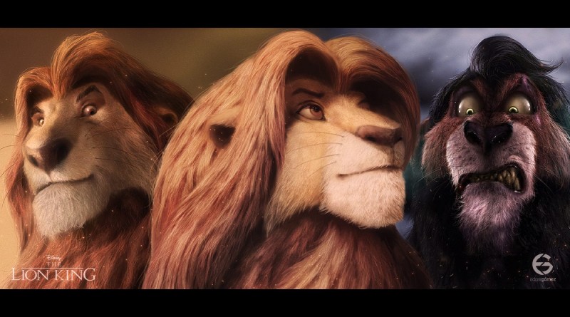 mufasa, scar, and simba (the lion king and etc) created by edgar gomez