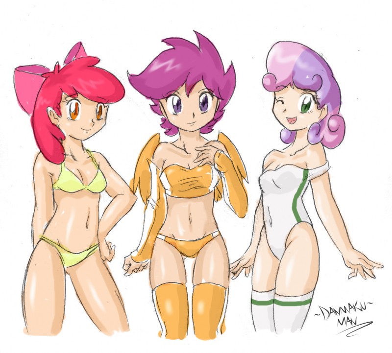 apple bloom, cutie mark crusaders, scootaloo, and sweetie belle (friendship is magic and etc) created by danmakuman