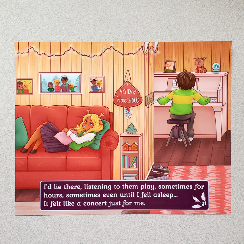 carol holiday, dess holiday, kris dreemurr, noelle holiday, and rudolph holiday (undertale (series) and etc) created by yourguidingx art