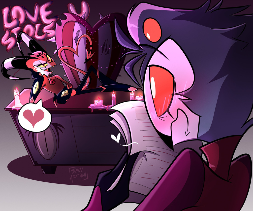 blitzo and stolas (helluva boss and etc) created by shinaratani