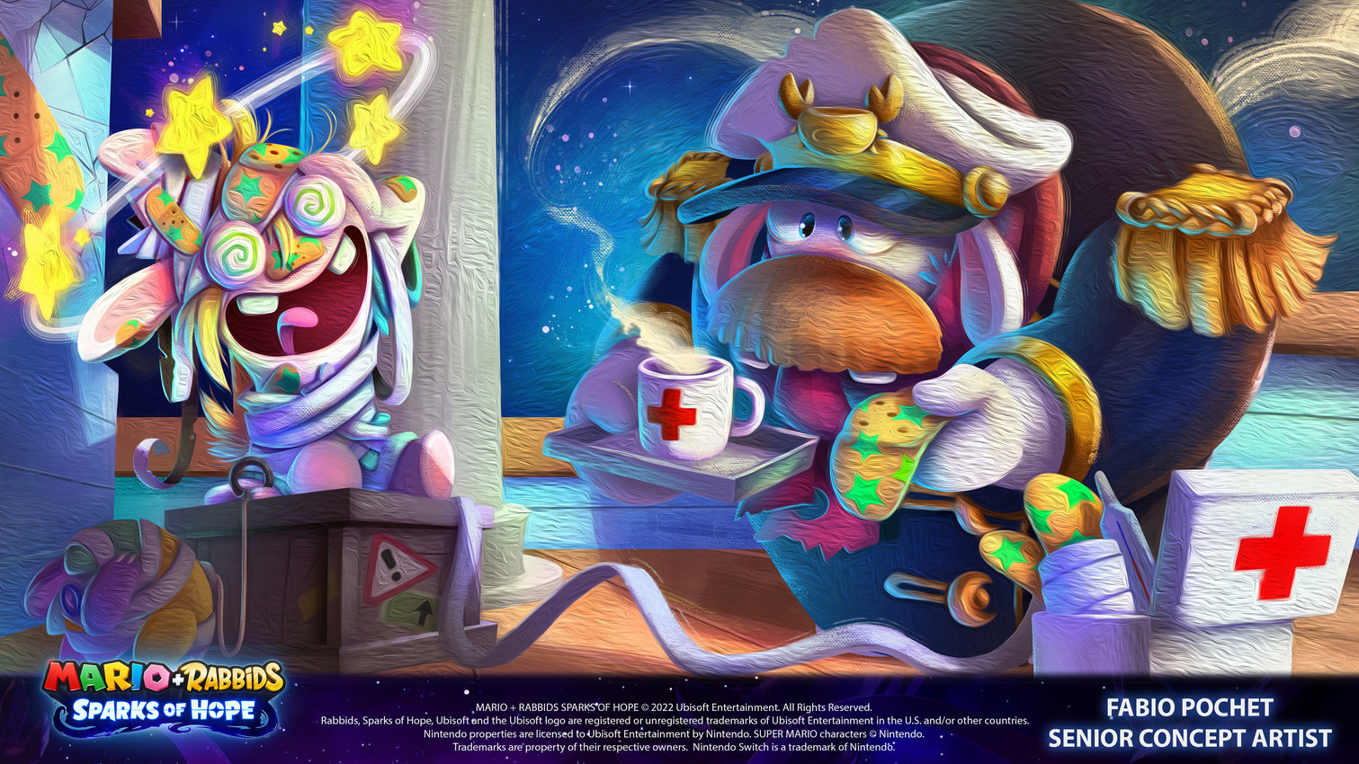 captain orion and rabbid rosalina (mario plus rabbids sparks of hope and etc) created by fabio pochet