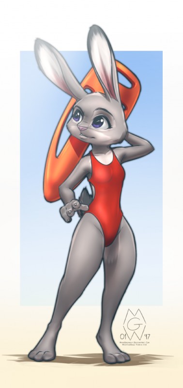 judy hopps (baywatch and etc) created by mykegreywolf