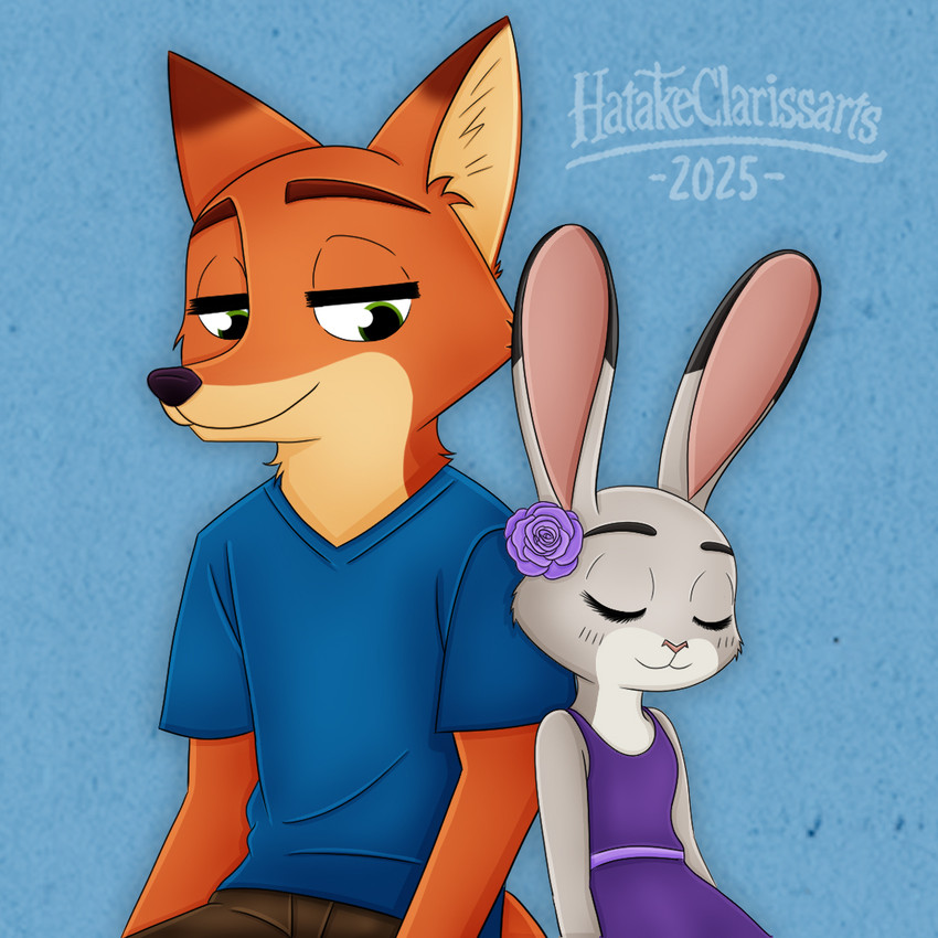 judy hopps and nick wilde (zootopia and etc) created by hatakeclarissarts