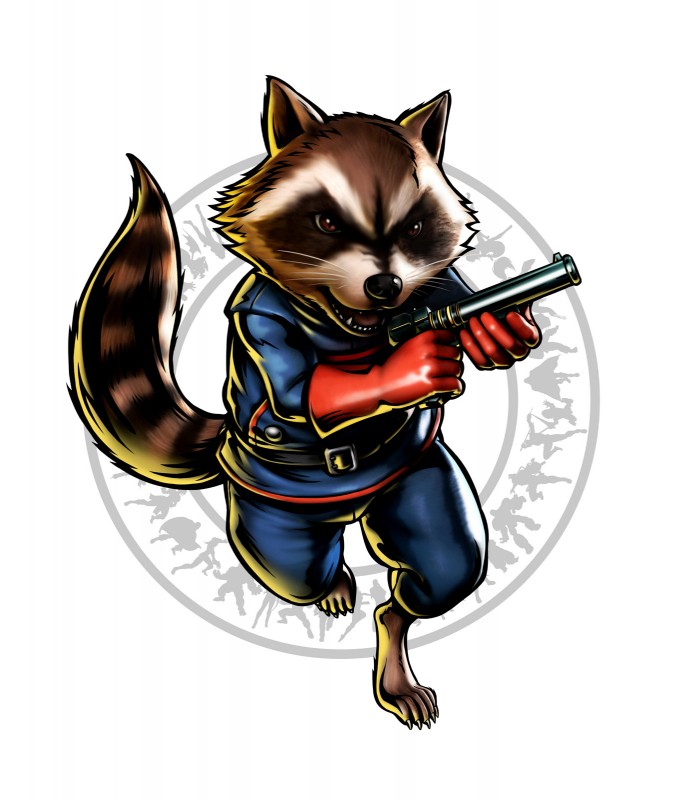 rocket raccoon (guardians of the galaxy and etc) created by shinkiro