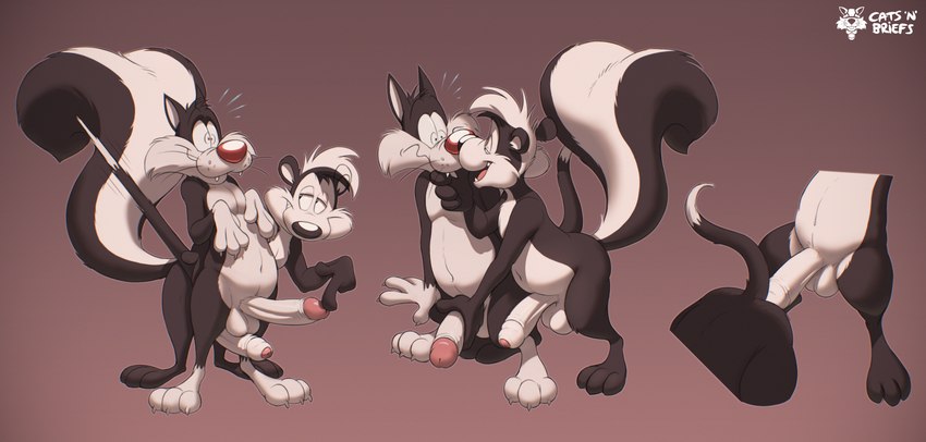 pepe le pew and sylvester (warner brothers and etc) created by catsnbriefs, cedamuc1, and oiruse