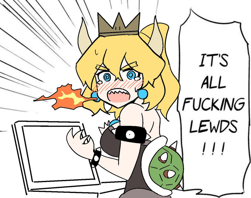 bowser (bowsette meme and etc) created by hako kuma